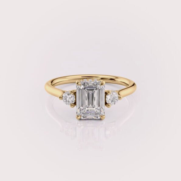 2 carat emerald cut lab diamond engagement ring