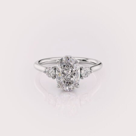 2.5 carat oval cut lab diamond engagement ring