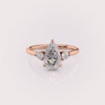 1.5 carat pear cut lab diamond engagement ring