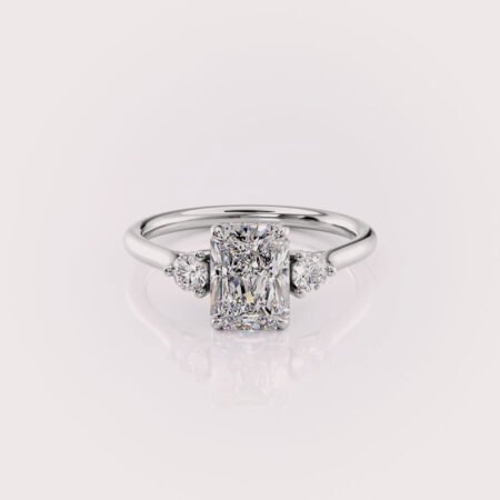 2 carat radiant cut lab diamond engagement ring