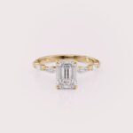 2.5 carat emerald cut lab diamond engagement ring