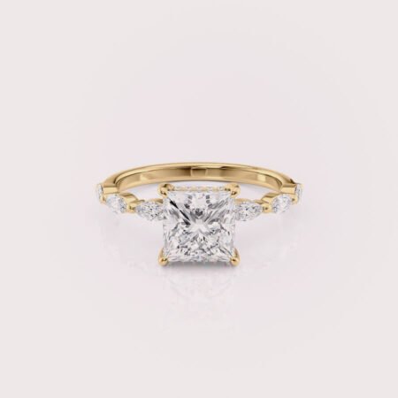 1.5 carat princess cut lab diamond engagement ring