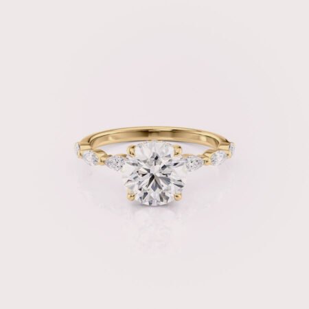 2 carat round cut lab diamond engagement ring