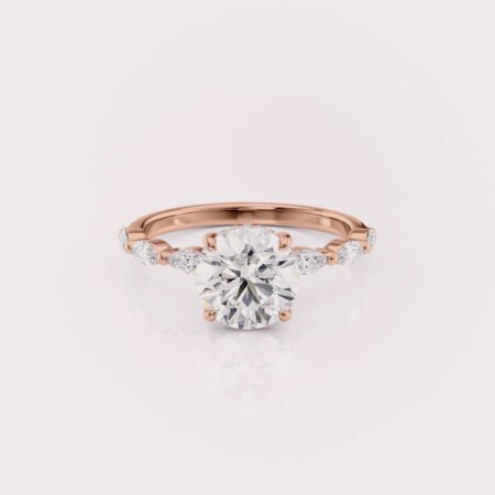 2 carat round cut lab diamond engagement ring