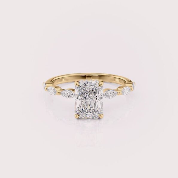 2 carat radiant cut lab diamond engagement ring