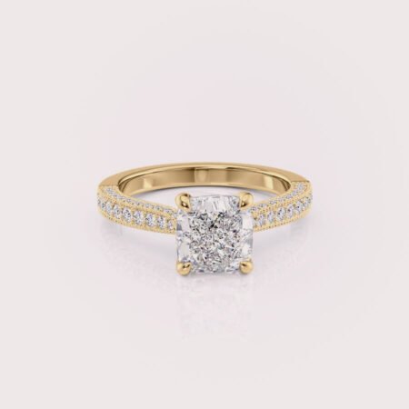 2 carat cushion cut lab diamond engagement ring