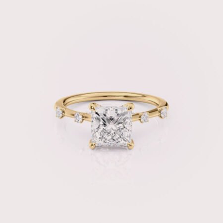 2.5 carat princess cut lab diamond engagement ring