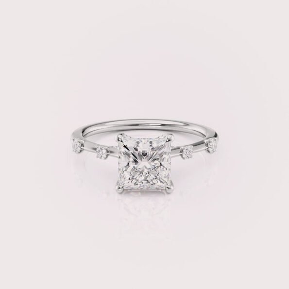 2.5 carat princess cut lab diamond engagement ring