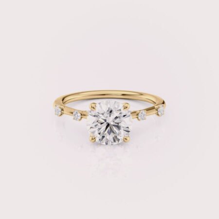 1.5 carat round cut lab diamond engagement ring