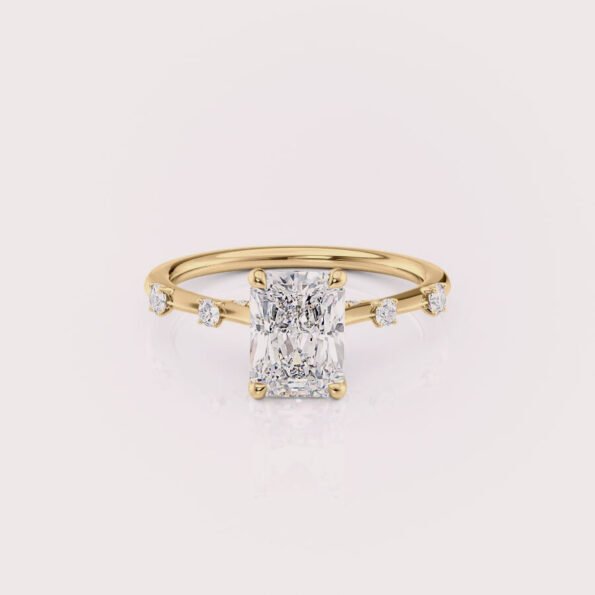 1.5 carat radiant cut lab diamond engagement ring