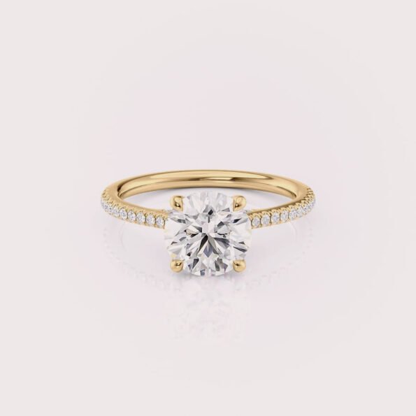 2CT Round Diamond Hidden Halo Basket Ring