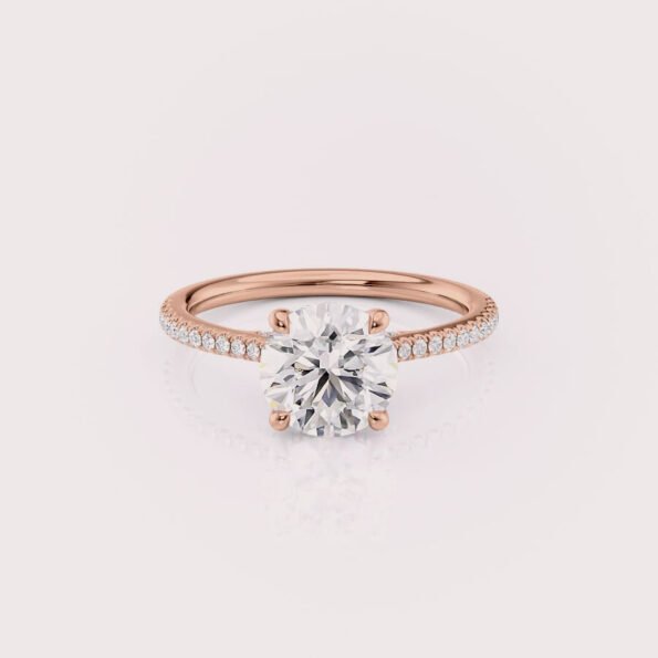 2 carat round cut lab diamond engagement ring