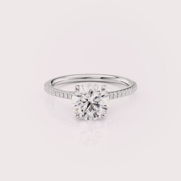 2 carat round cut lab diamond engagement ring