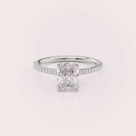 2 carat radiant cut lab diamond engagement ring