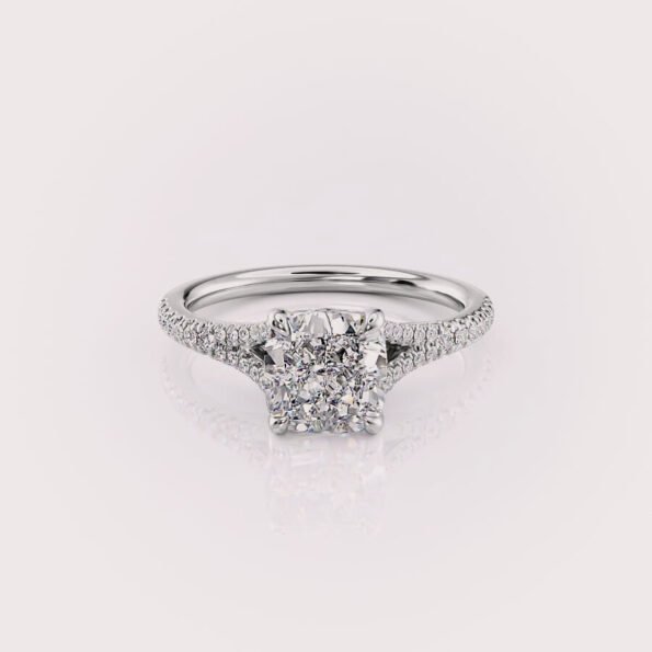 2ct cushion cut lab diamond engagement ring