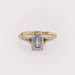 2CT Emerald Cut Lab Diamond Engagement Ring