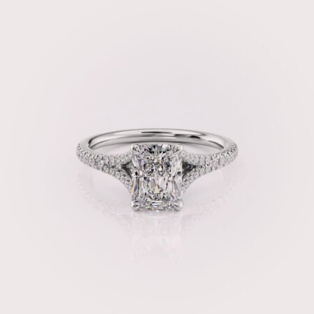 radiant cut lab diamond engagement ring