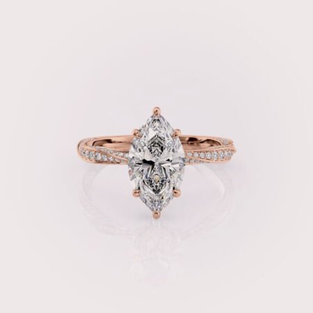 2.5ct Marquise Hidden Halo Lab Diamond Ring