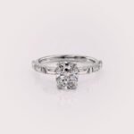 1.5ct Elongated Cushion Hidden Halo Diamond Ring