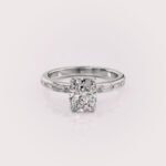 1.5ct Cushion Cut Diamond Hidden Halo Ring in 14K White Gold