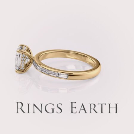 3 carat elongated cushion cut lab diamond engagement ring