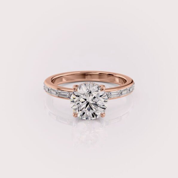 2 carat round cut lab diamond engagement ring