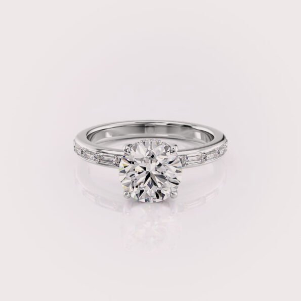 2 carat round cut lab diamond engagement ring