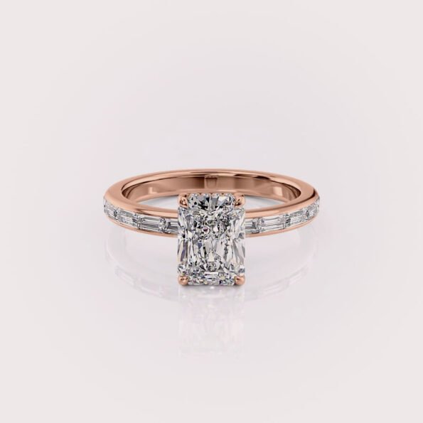 2 carat radiant cut lab diamond engagement ring