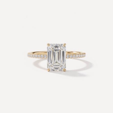 2.55 Carat Emerald Cut E/VS1 IGI Certified Lab Grown Diamond Engagement Ring in 14K Gold – Vintage Art Deco Style