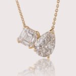 1.58CTW Toi Et Moi Lab Diamond Necklace in Gold