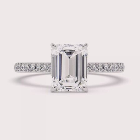 1.89Ctw Emerald Cut F/VS1 Certified Lab-grown Diamond Solitaire Ring 14K White Gold