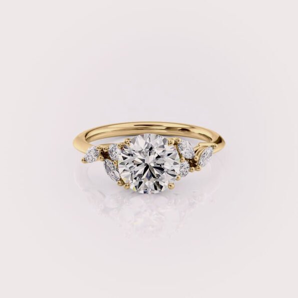 1.50ct Round Diamond Halo Engagement Ring in 14K Gold