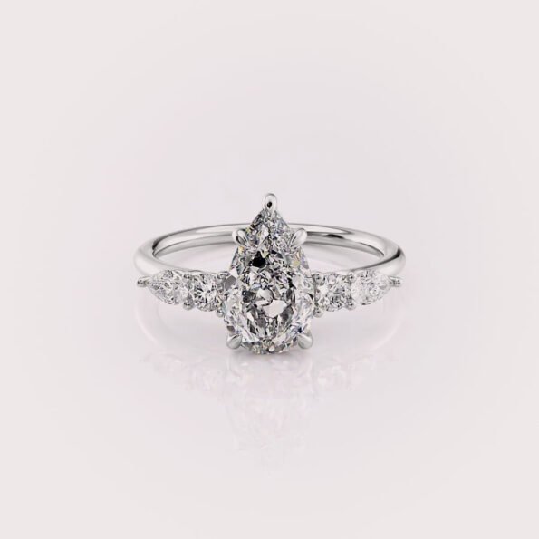 1.5ct pear cut lab diamond engagement ring