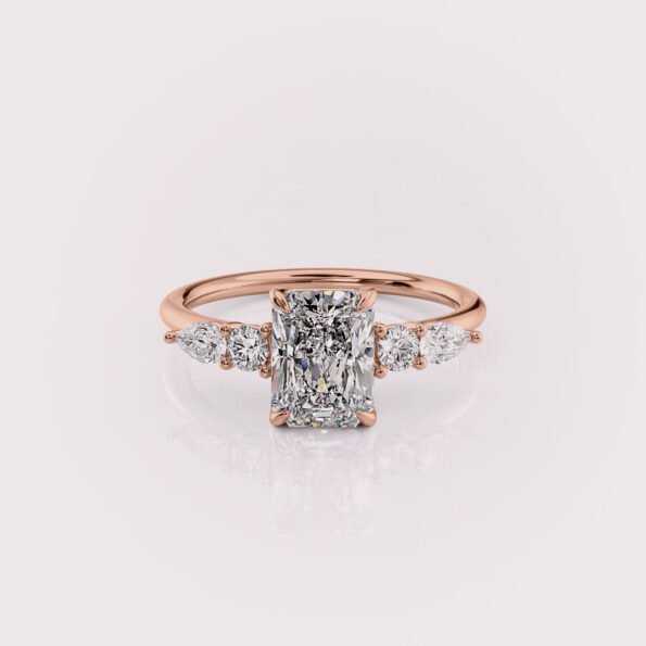 1ct radiant cut lab diamond engagement ring