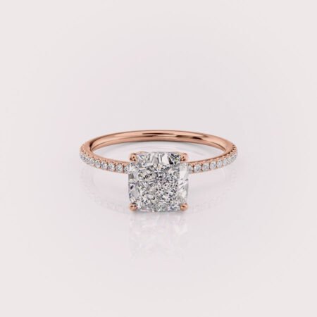 1ct cushion cut lab diamond engagement ring