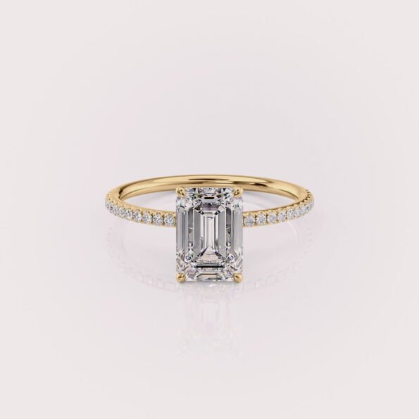 2ct emerald cut lab diamond engagement ring