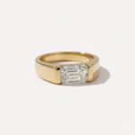 1.78 Carat Emerald cut Lab Grown Diamond Men’s Solitaire Engagement Ring 10K Gold IGI Certified