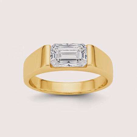 1.78CT Emerald Lab Diamond Men’s Ring in 14K White Gold