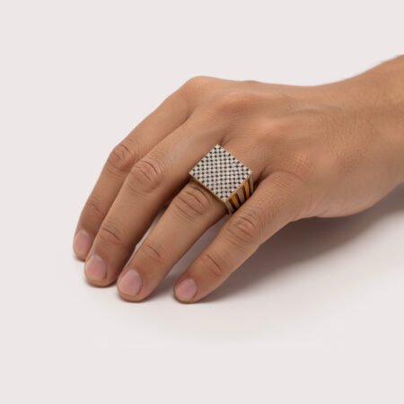 0.90CT Cluster Lab Diamond Men's Wedding Ring in 18K Gold