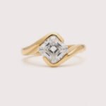 2CT Asscher Cut Lab Diamond Ring in 14K Gold