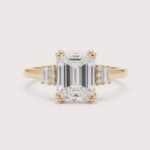 2CT Emerald Cut Lab Diamond Ring in 14K Gold