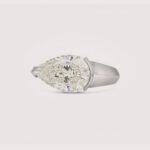 6.27CT Pear Cut Solitaire Diamond Ring in 14K Yellow Gold