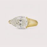 6.27CT Pear Cut Solitaire Diamond Ring in 14K Yellow Gold