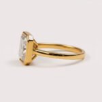 1.67ct Radiant Cut Bezel Set Solitaire Ring in 14K Gold