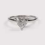 1CT Heart Cut Lab Diamond Solitaire Ring in 14K White Gold