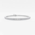 7.85CT Emerald Lab Grown Diamonds Tennis Bracelet in 10K Gold