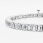 7.85CT Emerald Lab Grown Diamonds Tennis Bracelet in 10K Gold