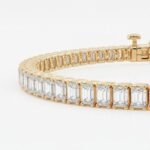 7.85CT Emerald Lab Grown Diamonds Tennis Bracelet in 10K Gold