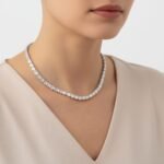 Emerald Cut Lab Diamond Tennis Necklace in 18K Gold, 102ctw | 18 inches