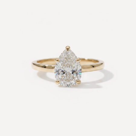 1.00 Carat IGI Certified E/VS1 Pear Cut Lab Grown Diamond Solitaire Engagement Ring 14K Gold